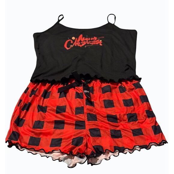 ✅3/$20 Sale-Merry Christmas pj set - Black & red plaid - Women xl - New w/o tags - Picture 3 of 7